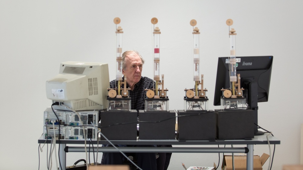 Martin Riches, Four Voices, Work in Progress, Foto: Anton Minayev Installationsansicht Two Measures Of Time