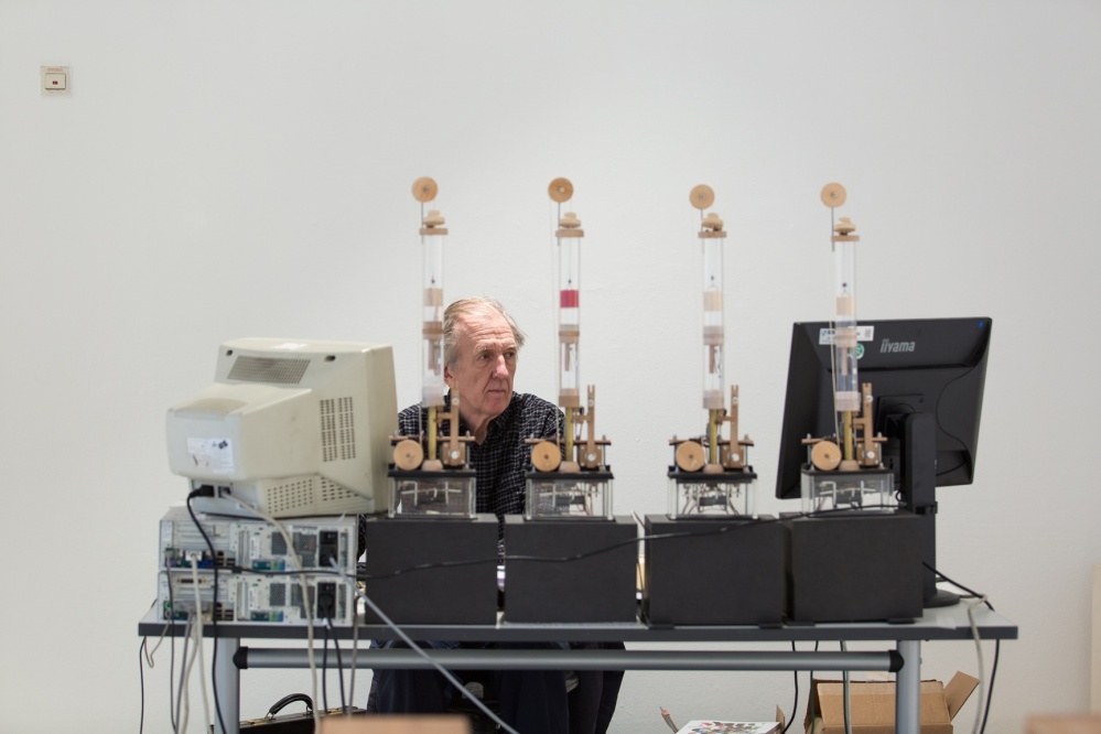 Martin Riches, Four Voices, Work in Progress, Foto: Anton Minayev Installationsansicht Two Measures Of Time
