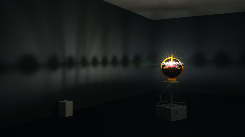 Douglas Henderson, UNDER WAY II, Klanginstallation, Installationsansicht, Stadtgalerie Saarbrücken, 2020 sound art